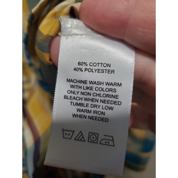 Foxcroft for Appleseed's Wrinkle Free Shaped Multicolor Plaid Button-Up Shirt 16 - Picture 5 of 5